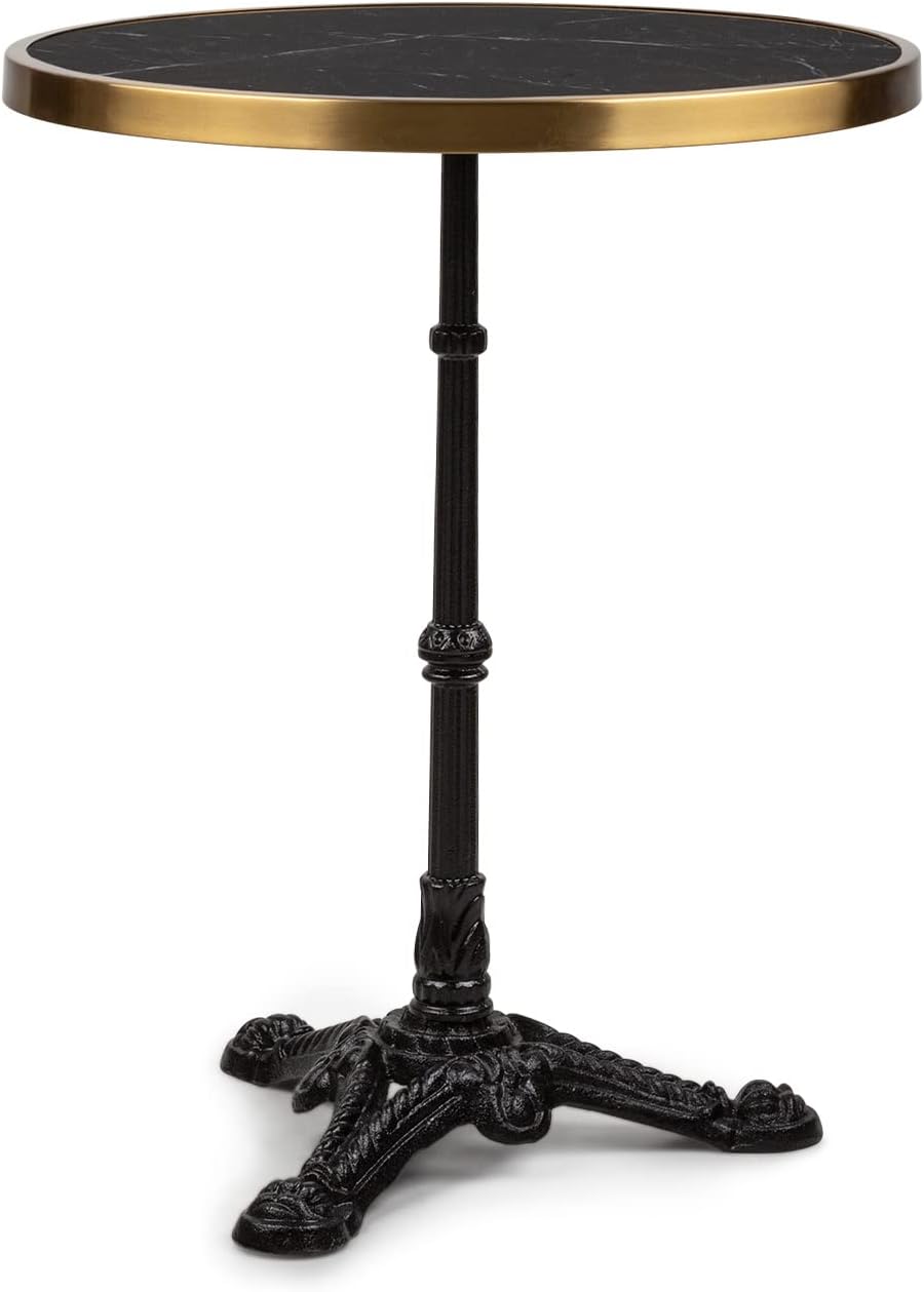 Detalle de blumfeldt Patras GDMC1-Patras Lx-BL – stolik bistro z marmurowym blatem Ø 57,5 cm