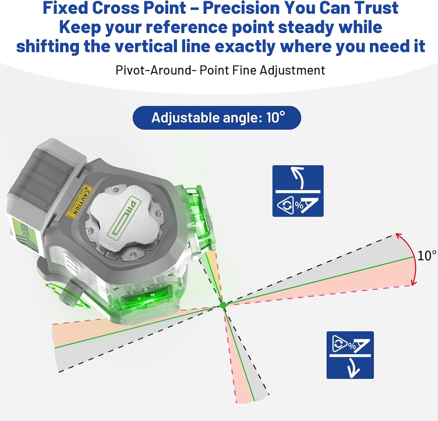 Thumbnail 2 de Huepar Pro Niveau laser vert 360 autonivelant avec base pivotante ±2 mm (GS03CG)