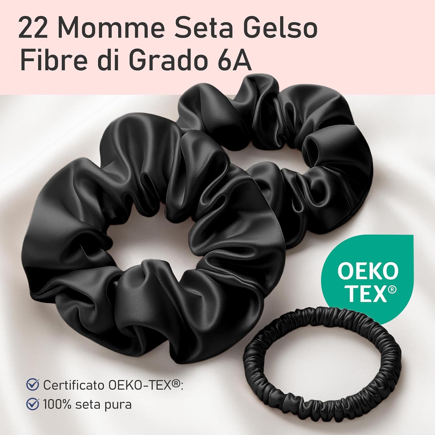 Detalle 2 de LitBear Scrunchies seta 22 momme 🎀