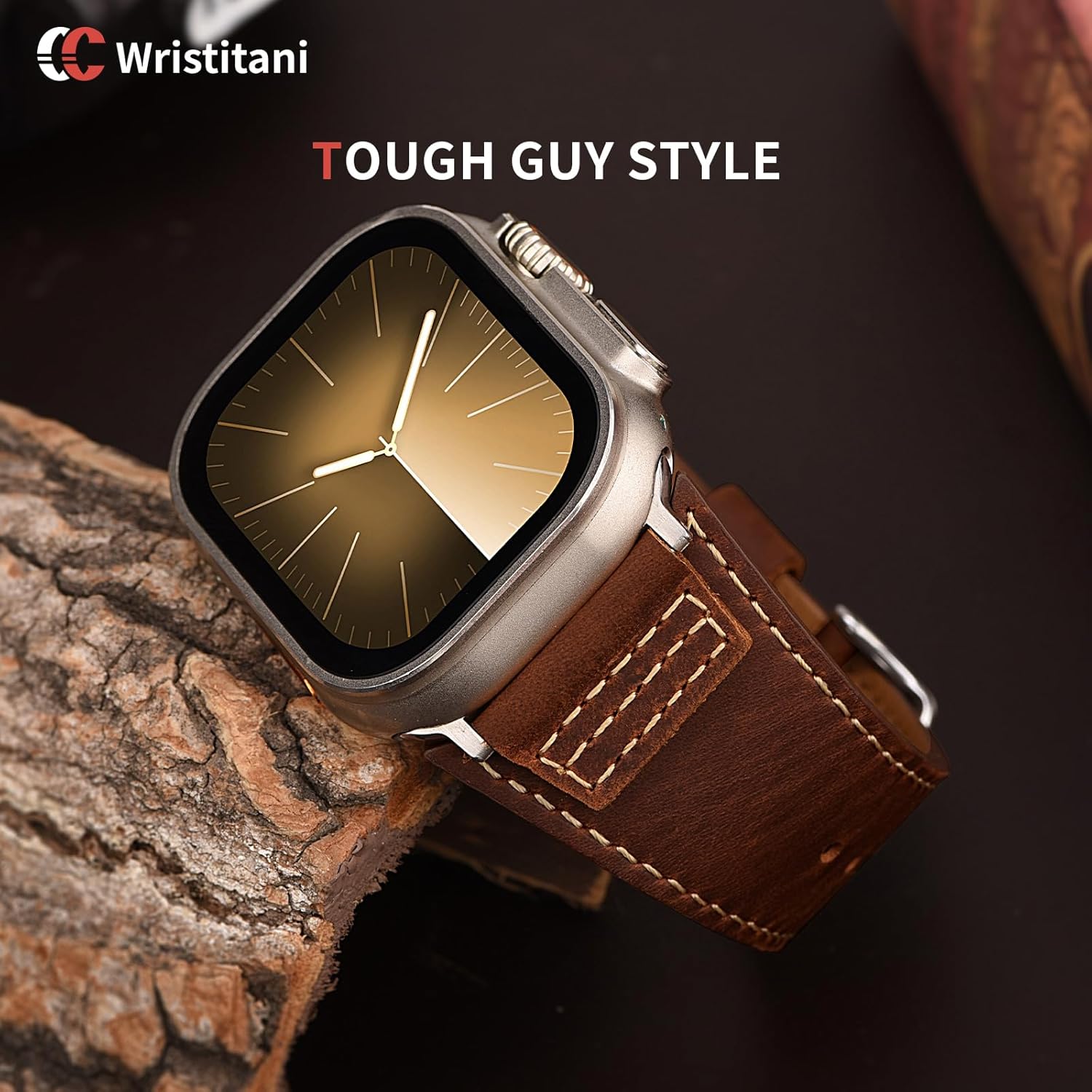 Thumbnail 2 de Wristitani bracelet en cuir Crazy Horse pour Apple Watch (44/45/46/42/49/40/41/38 mm) – série 10 à SE