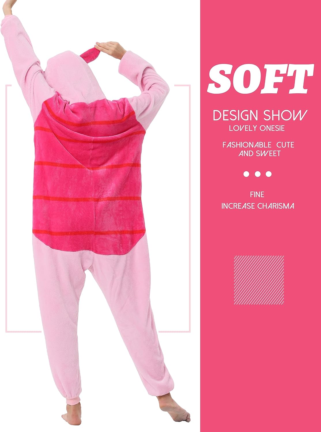 Detalle 2 de QSTYLE Adult Animal Onesie Halloween Costume, Hooded One-Piece Suit