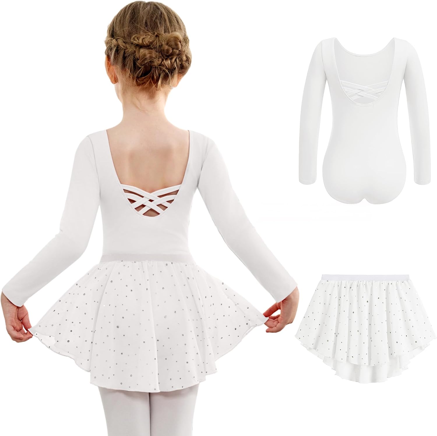 Detalle de Arshiner vestito da ballo classico per ragazze con body e gonna in chiffon