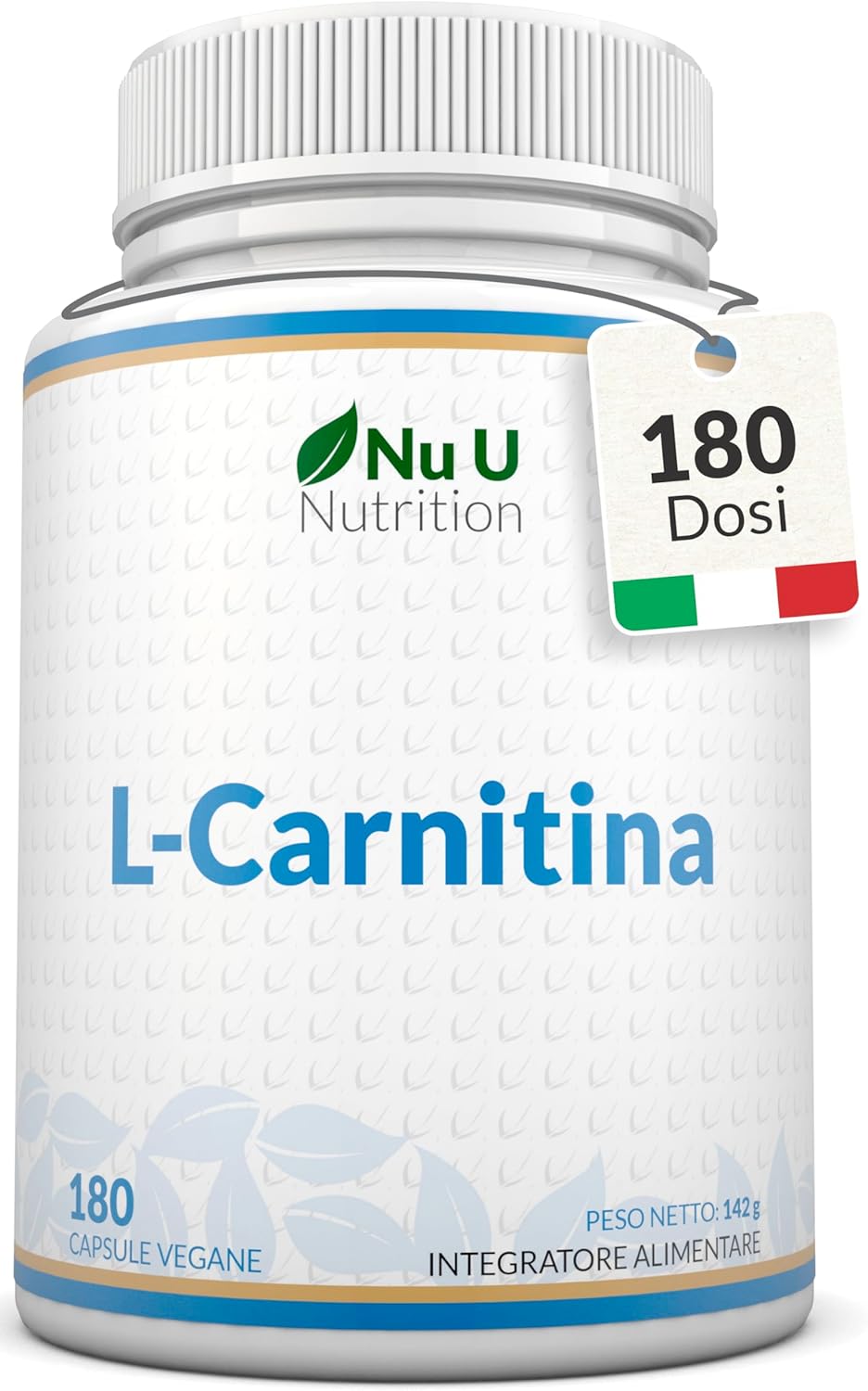 Detalle de L-Carnitina Tartrato Forte - 180 Capsule Vegane di Nu U Nutrition