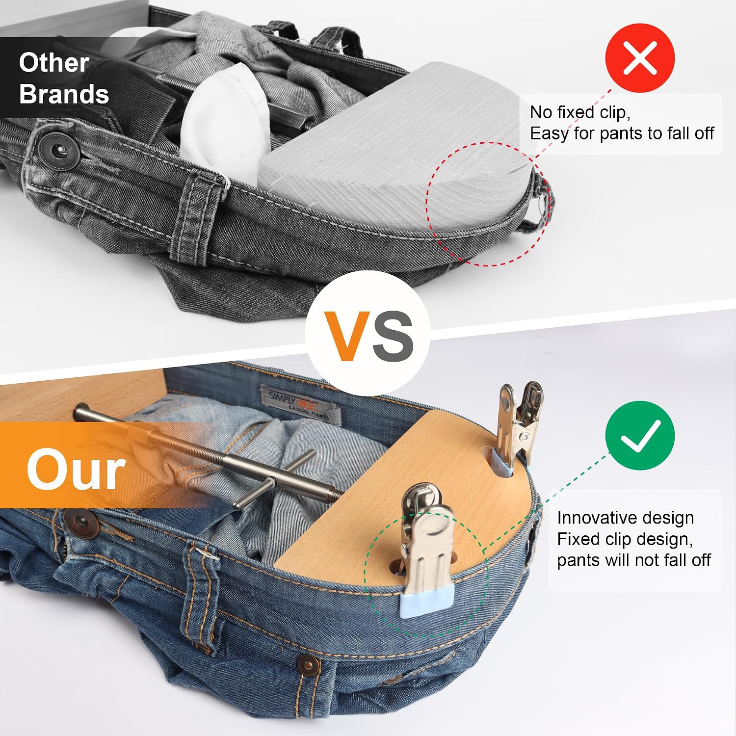 Detalle 2 de CANWUPON D-KC-01 Heavy-Duty Jeans Waistband Stretcher with 4 Clips