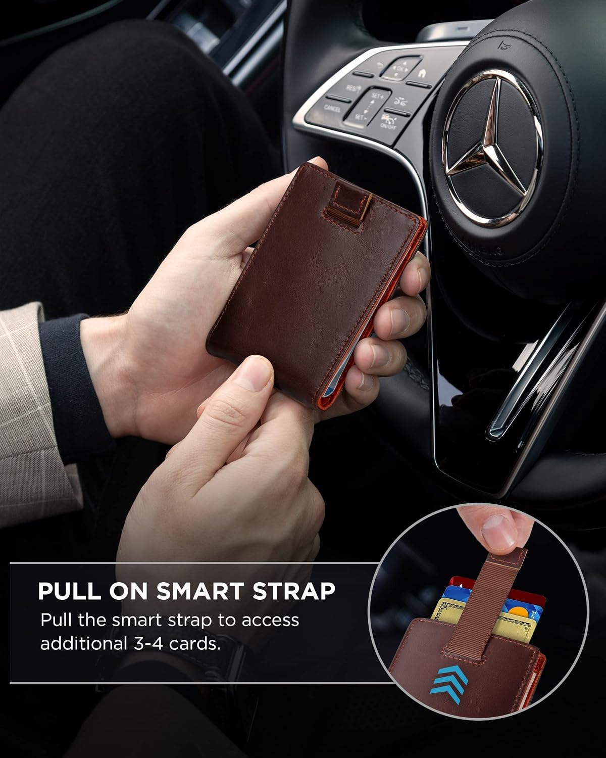 Detalle de SERMAN BRANDS Slim Bifold Wallet with RFID Blocking