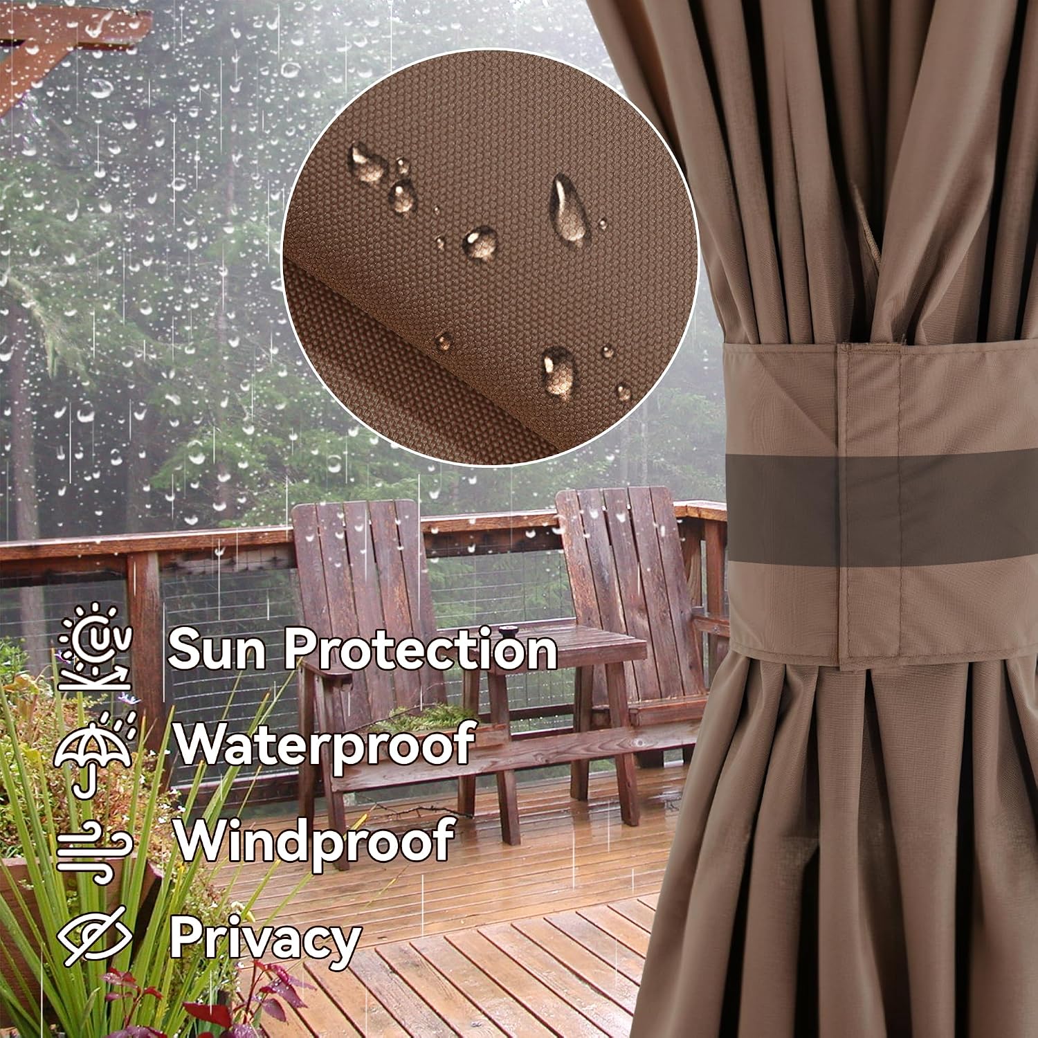Thumbnail 3 de Outdoor Gazebo Curtains, 10' x 10