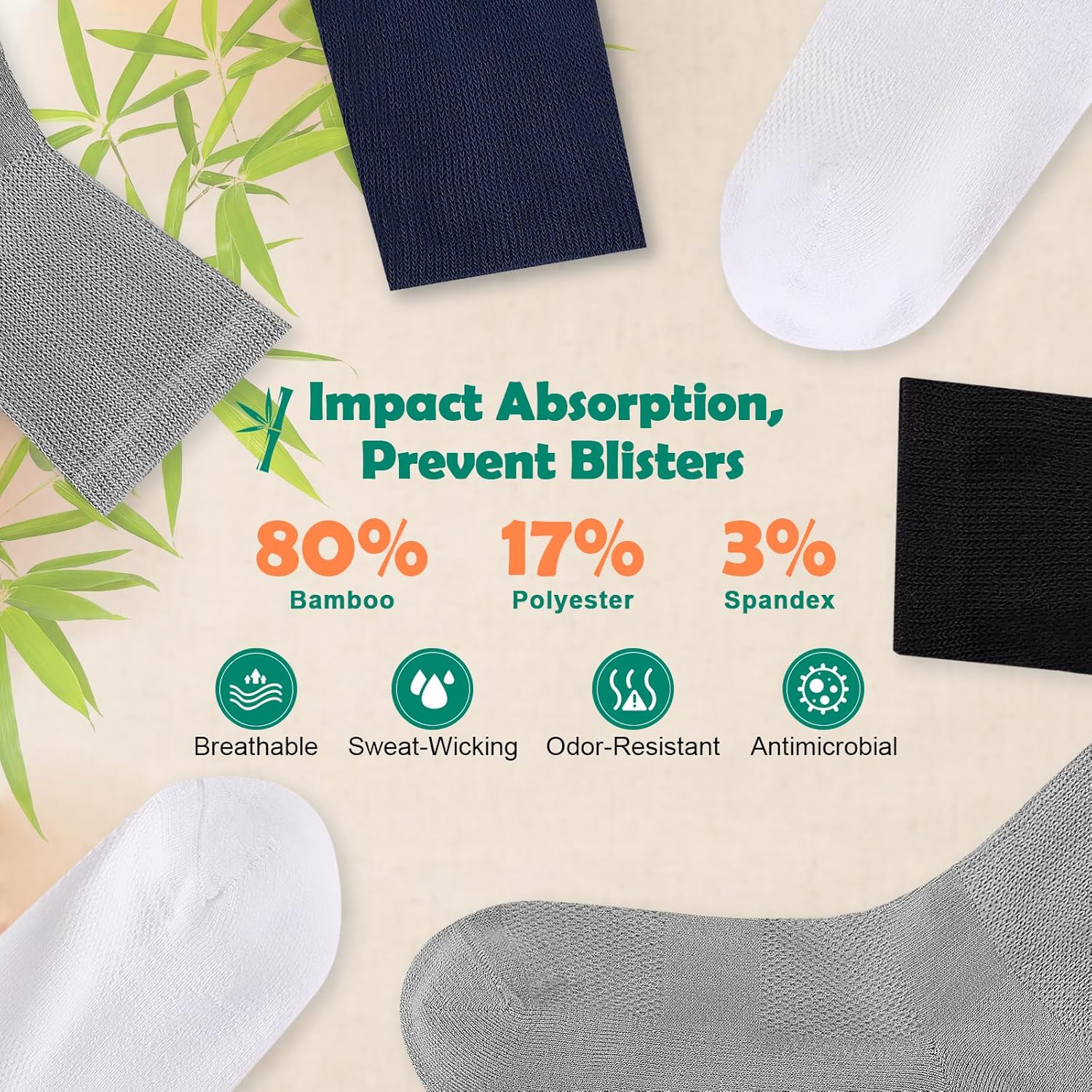 Thumbnail 5 de SukModen bamboo diabetic socks 3 pairs