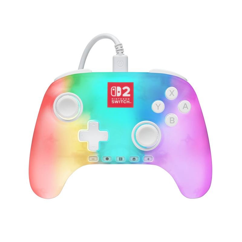 Detalle de PowerA Advantage Wired Controller para Nintendo Switch 2 (Blanco Lumectra) – precisión y personalización en modo cable