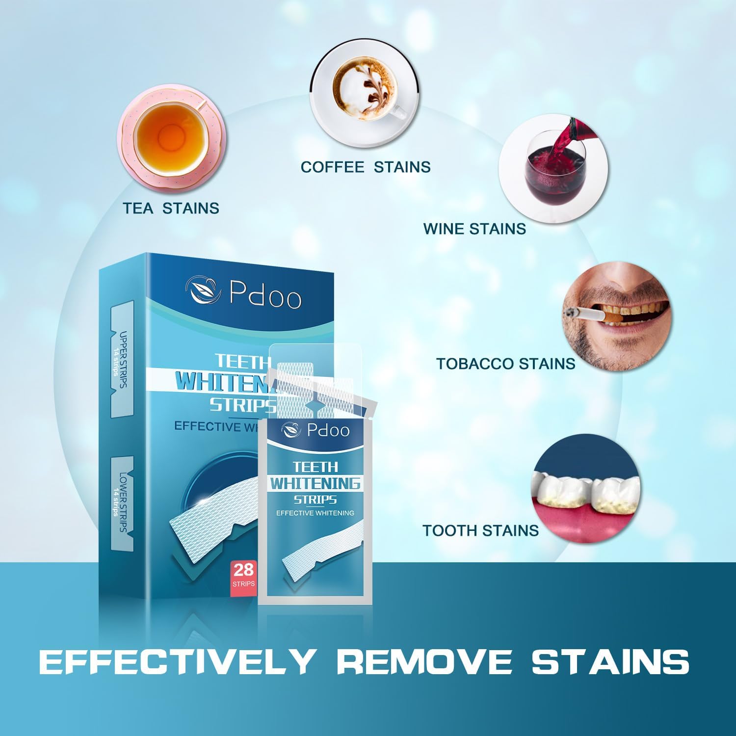 Detalle de Pdoo Whitening Strips 14 Anwendungen