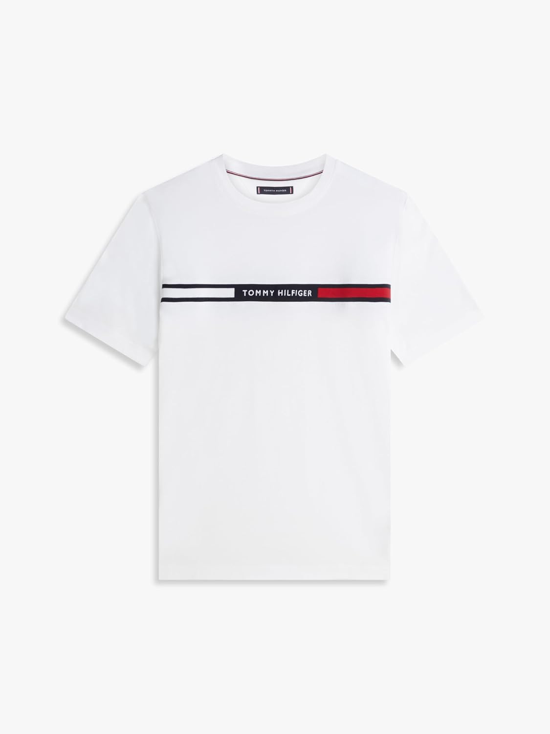 Detalle de Tommy Hilfiger Herren T-Shirt Rundhalsausschnitt aus Baumwolle – schlichtes Basic für Freizeit & Alltag