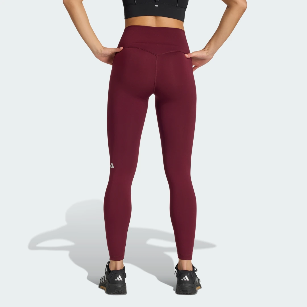 Detalle de Mallas 7/8 3 Stripes Studio All Me X-Over de Adidas – Burgundy