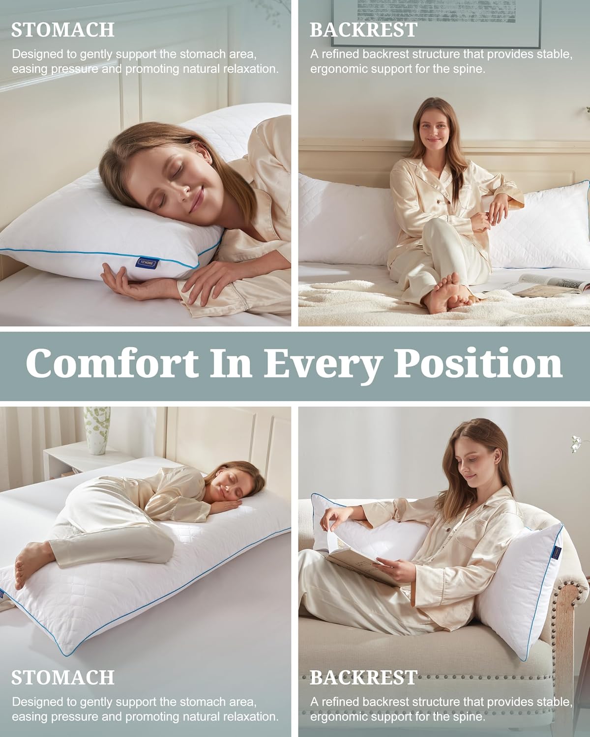 Detalle 1 de YZ HOME Long Body Pillow, 20 x 54 Inch Shredded Memory Foam
