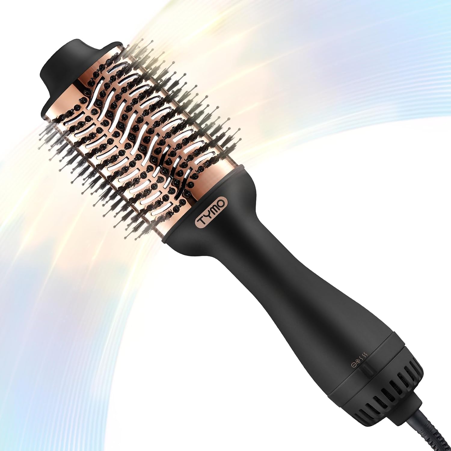 Detalle de TYMO Warmluftbürste Rundbürstenföhn – 4-in-1 Haarstyler mit Titanbeschichtung und Negativ-Ionen