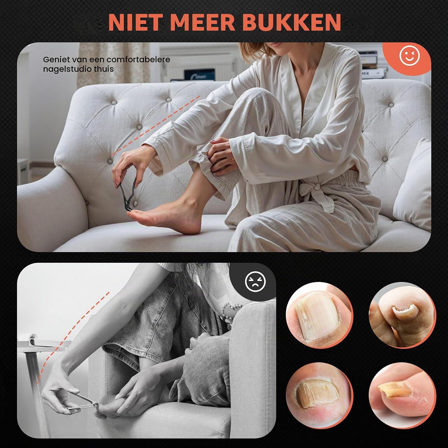 Thumbnail 1 de BEZOX XN494 ergonomische nagelknipper met lange steel en opvangbak