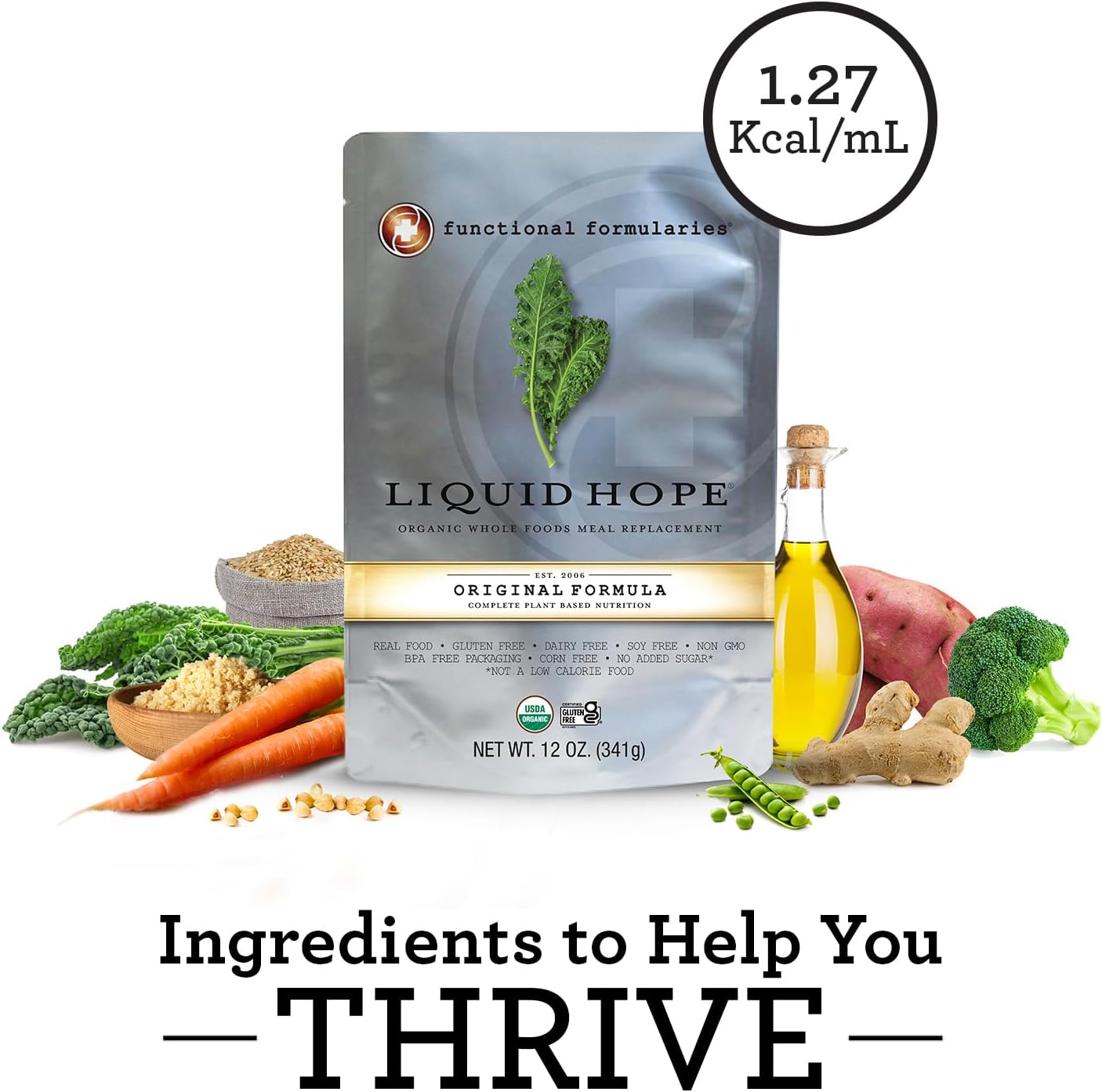 Detalle de Functional Formularies 212798 Liquid Hope Organic Tube Feeding Formula, 24-Pack