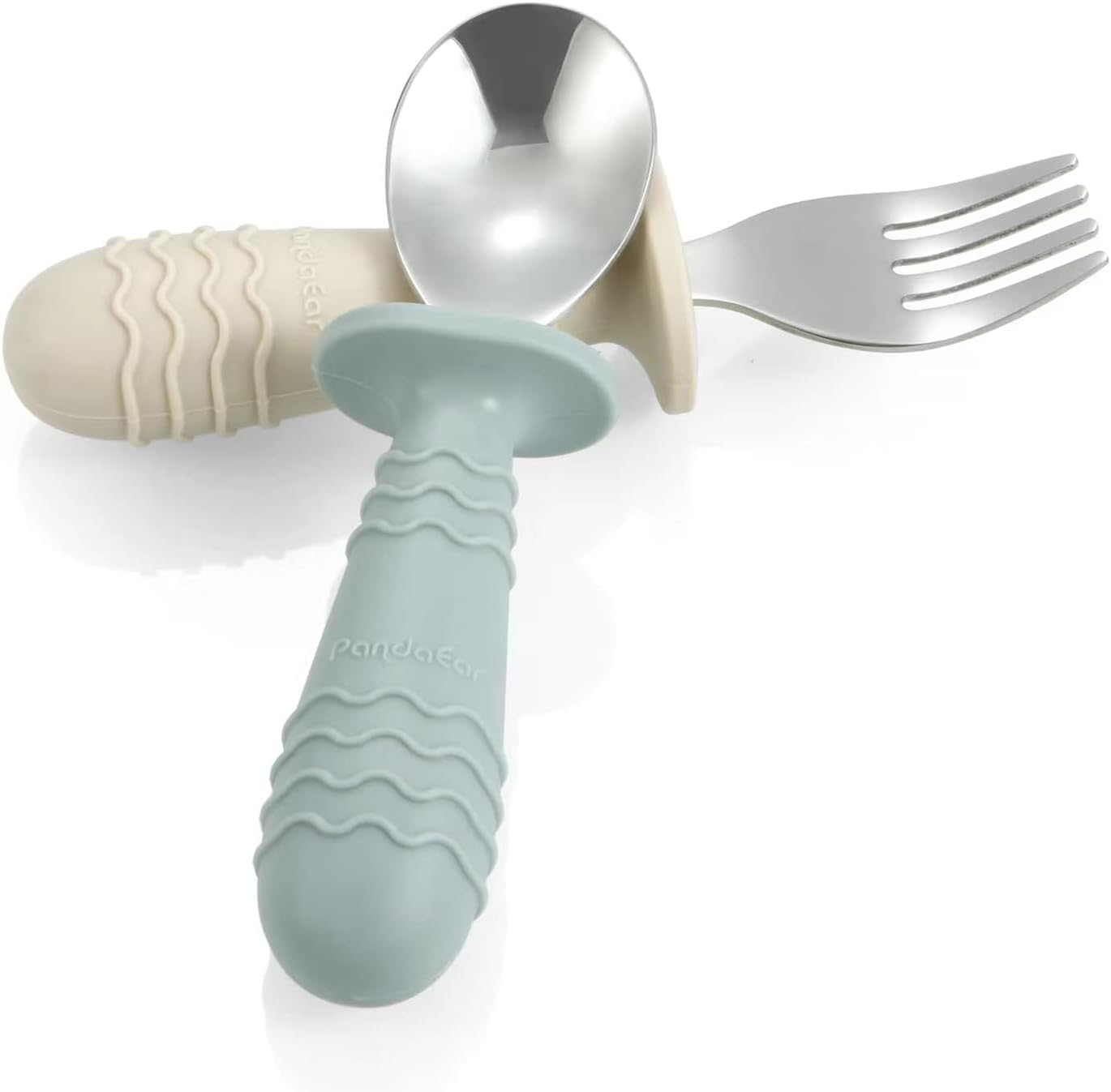 Detalle de PandaEar Baby Spoon Fork babybestek, zesdelige set met afgeronde lepels en vorken