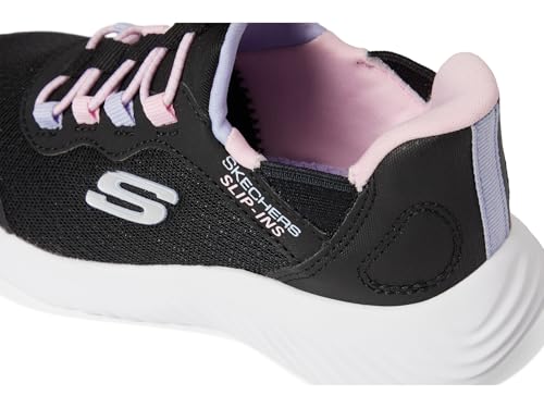 Detalle 2 de Skechers Bounder Simple Cute Slip-In, zapatillas deportivas negras con cordones elásticos, talla 34 EU
