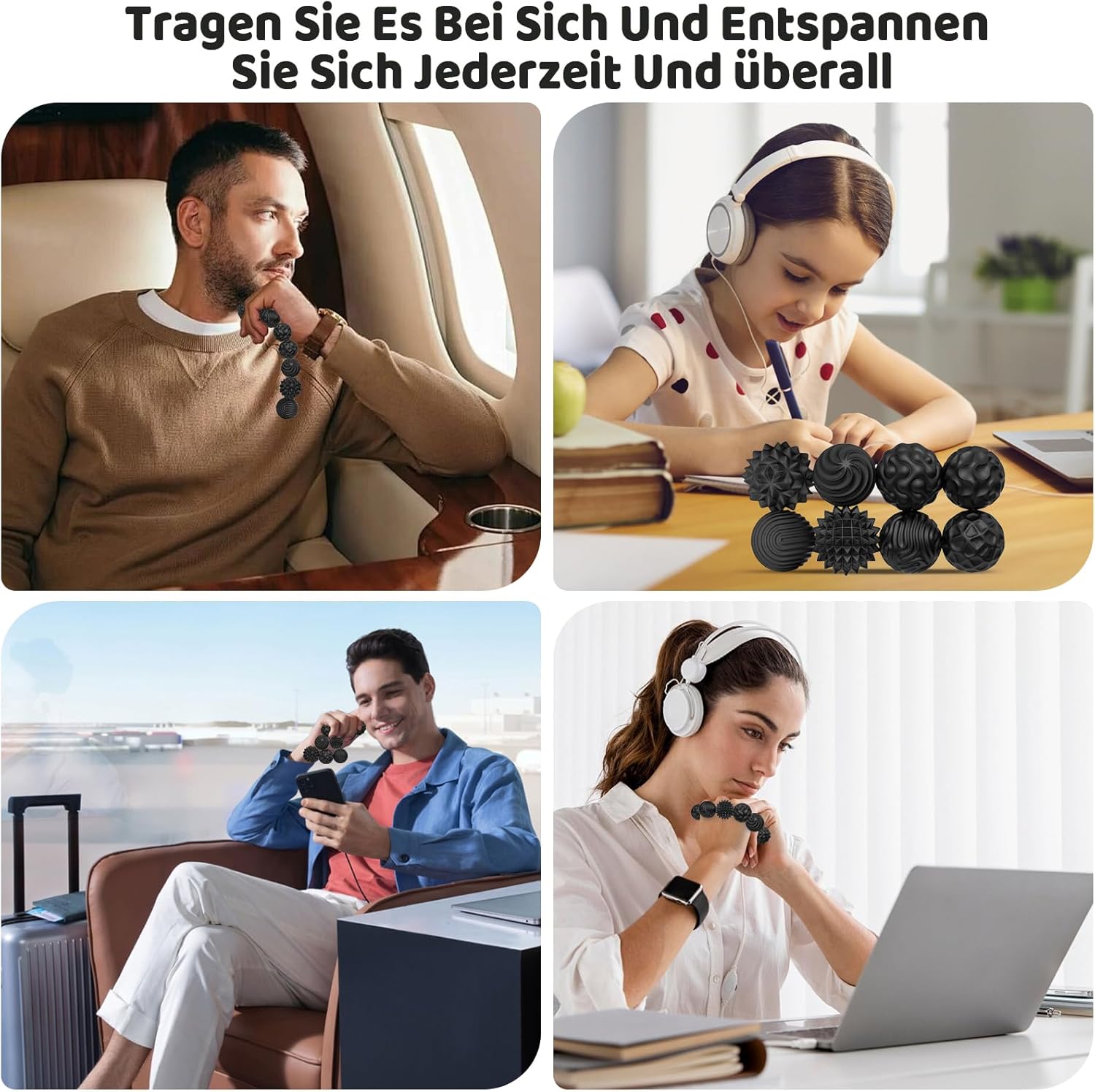 Thumbnail 6 de 8 STK Focus Dots Magnetische Kugeln – Silikon-Stressbälle mit 8 Texturen