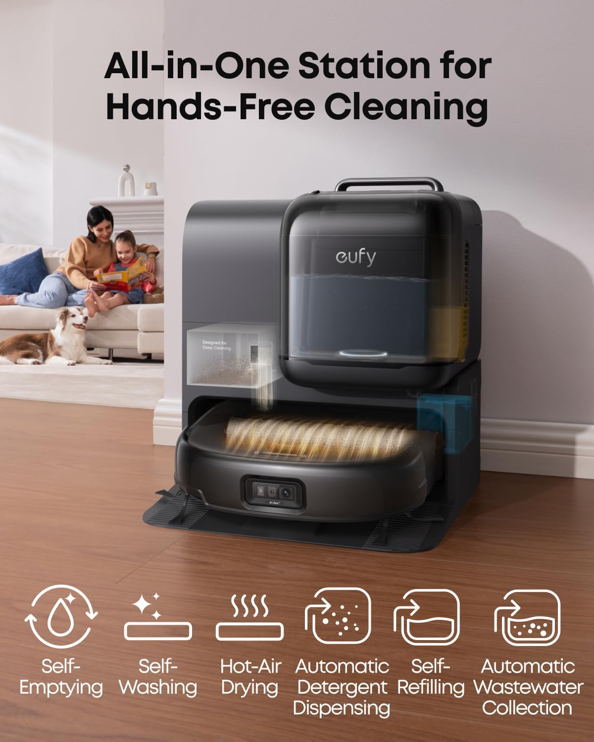 Thumbnail 4 de eufy E28 Omni Robot Vacuum Cleaner with Mop (Renewed) — All-in-One Deep Cleaner for Carpets and Hard Floors