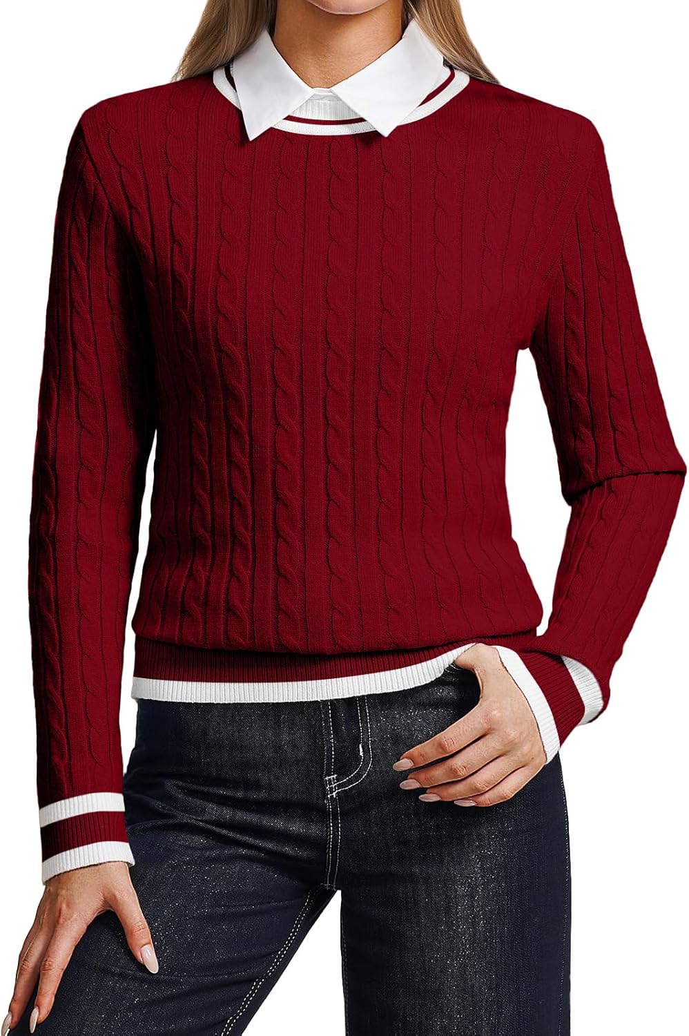Thumbnail 6 de YUNDAI Womens Cable Knit Jumper UK 8–18