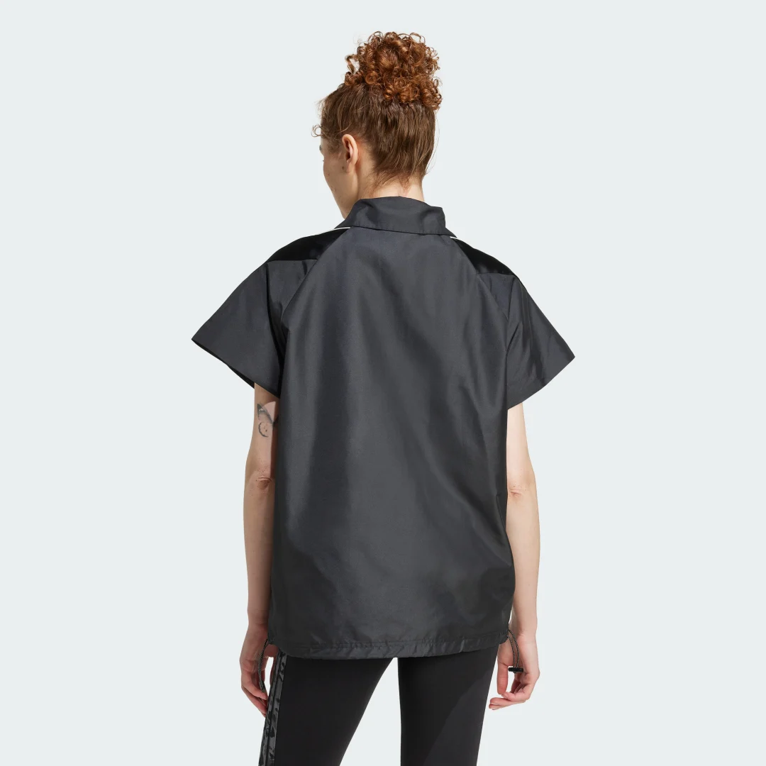 Detalle 2 de Sobrecamisa Stadium de Adidas: negro atemporal para outfits casuales