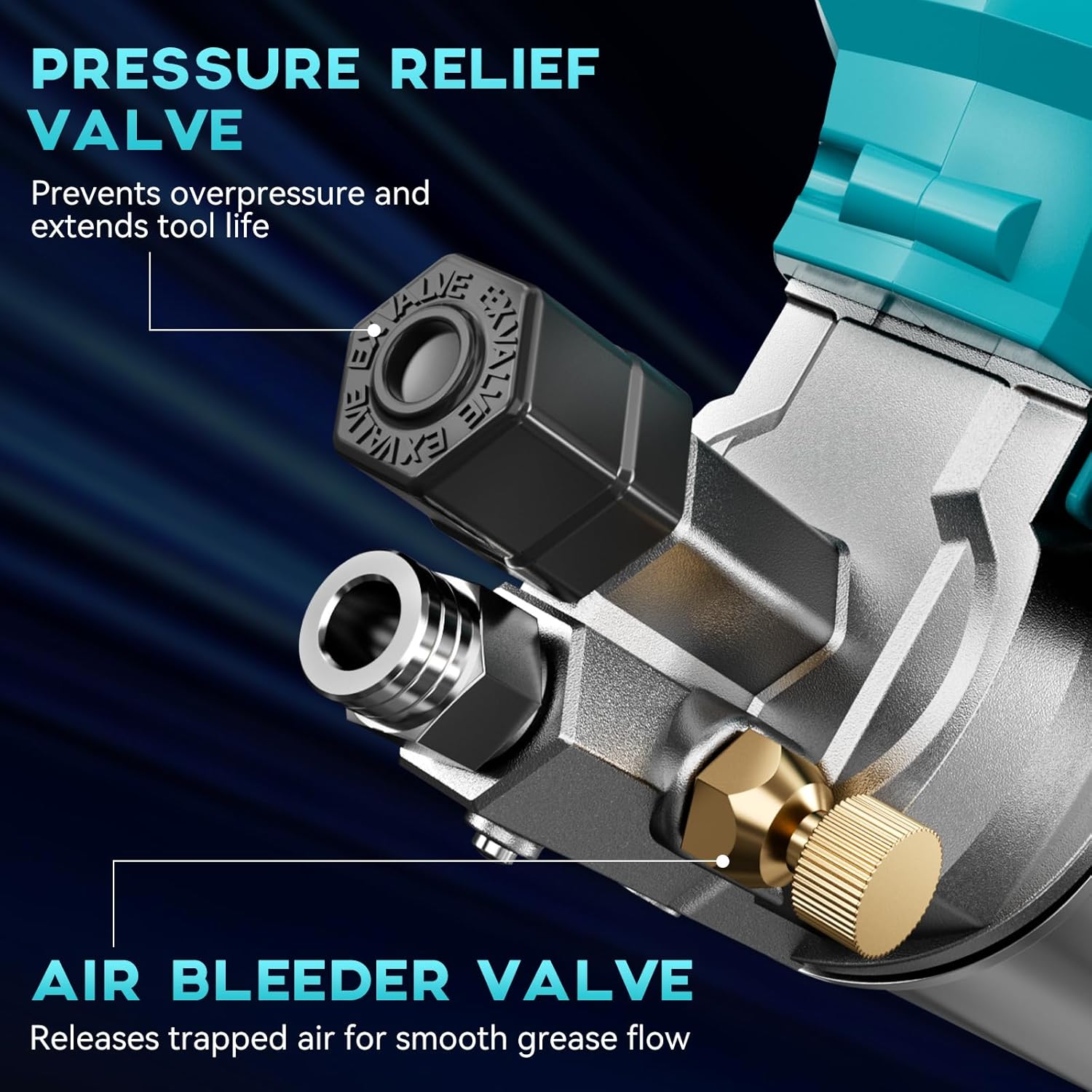 Thumbnail 4 de Bluebow 21V Cordless Electric Grease Gun Kit with 12,000 PSI High Pressure (2x4.0Ah) and 39.4" Hose