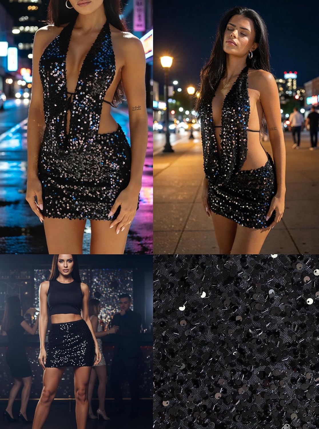 Detalle de Just Quella Sequin Mini Skirt