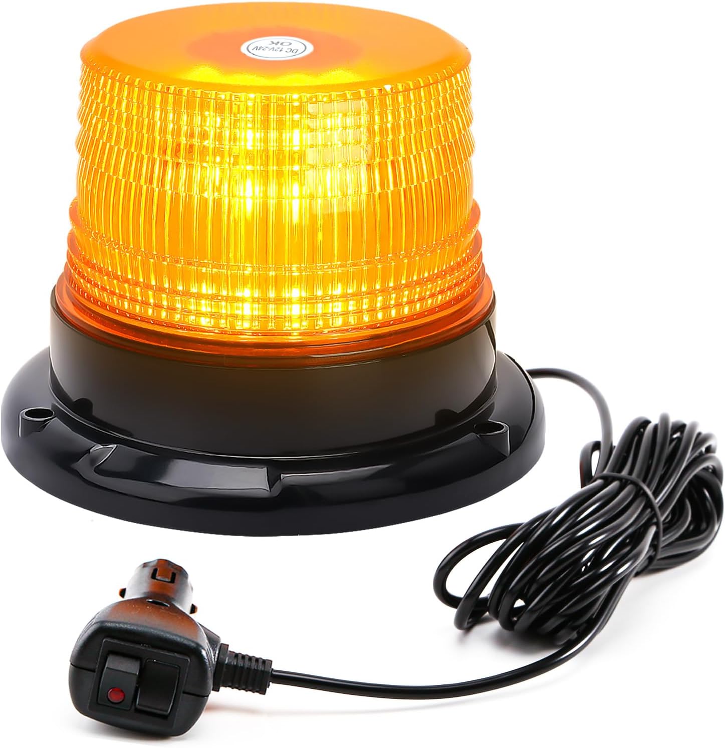 PKINGLAKE Amber Beacon Strobe Lights with Magnetic Base