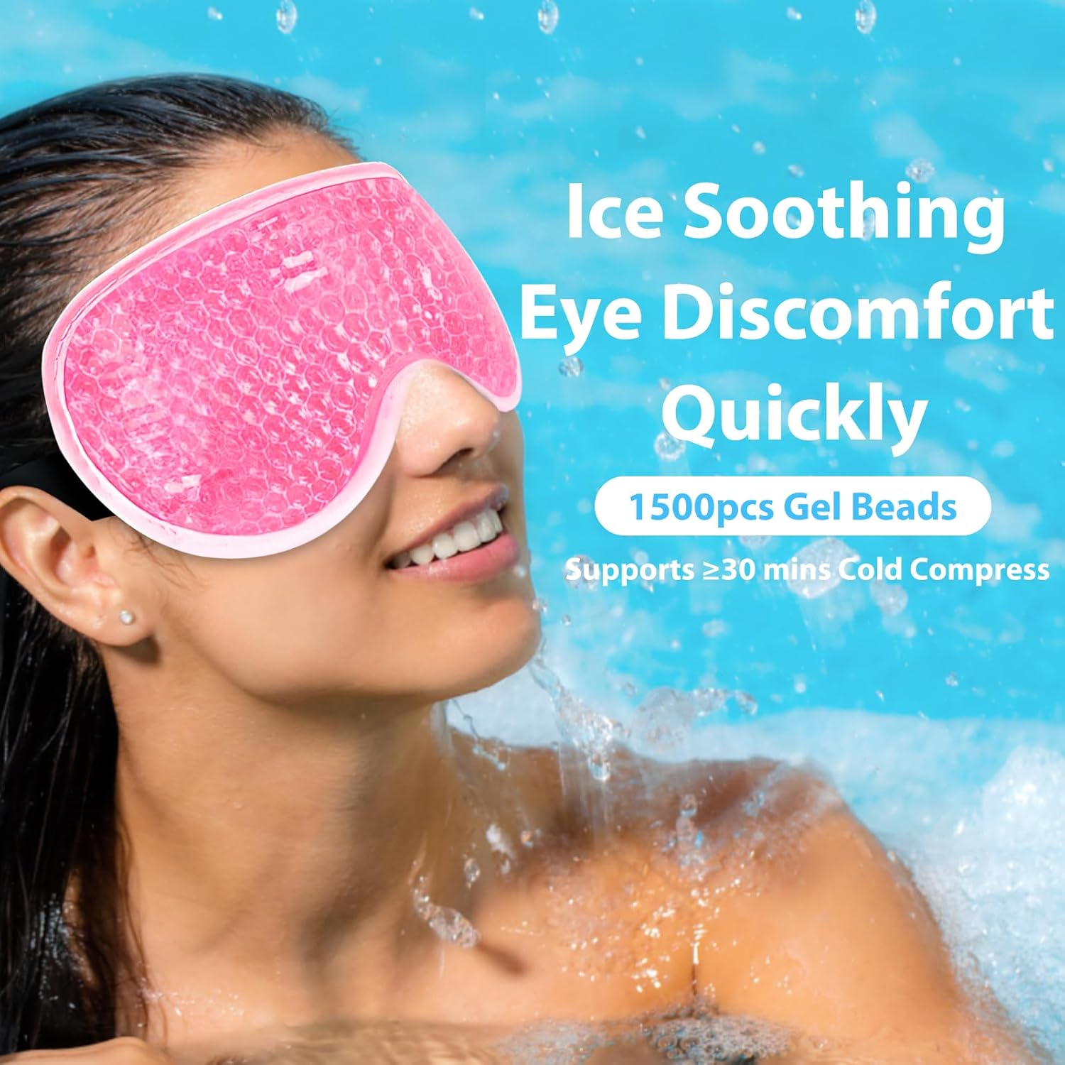 Detalle de BeeVines Gel Eye Mask 2-Pack Cooling & Warm Compress Masks for Puffy Eyes