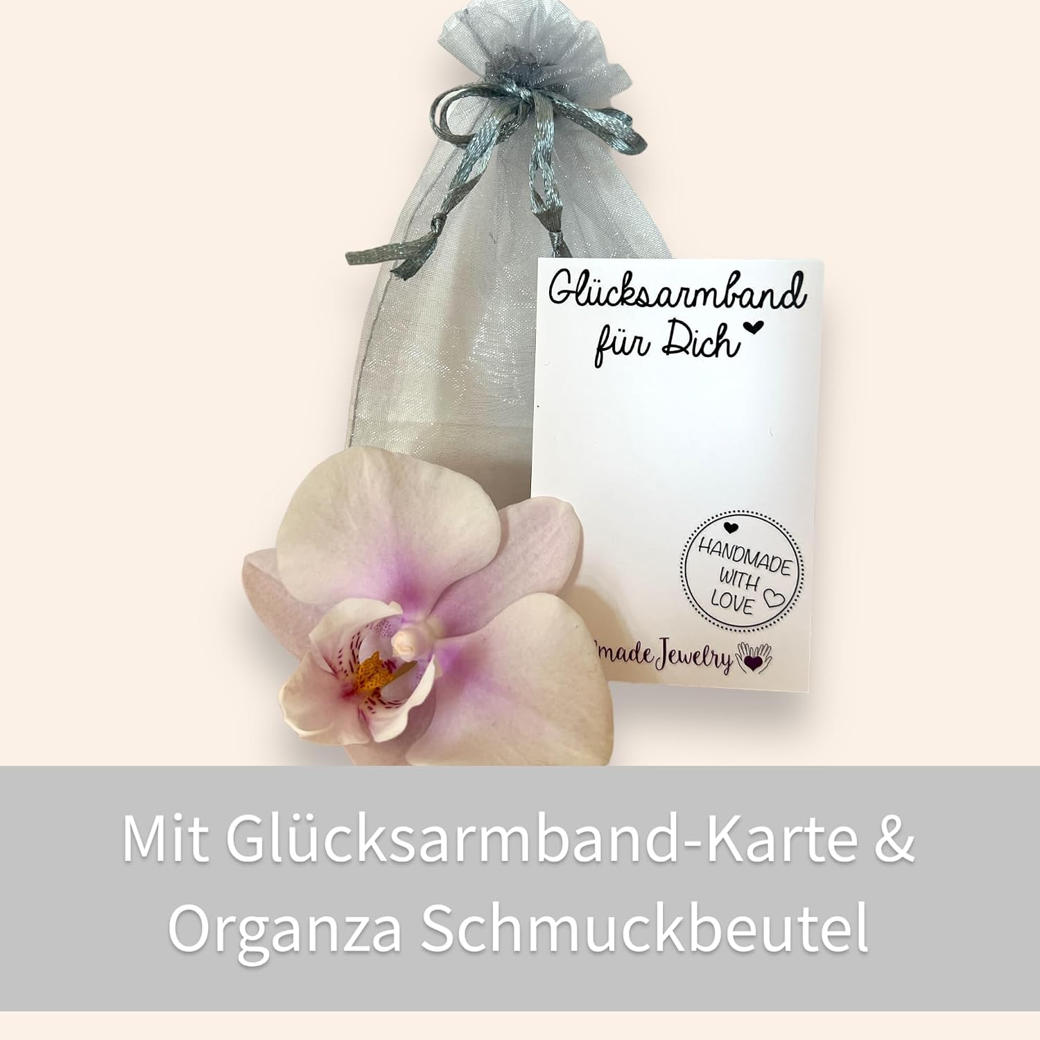 Detalle de Selfmade Jewelry Armband Damen Silber „Fisch“ – größenverstellbares Makramee-Flechtarmband, handmade in Deutschland (inkl. Geschenk-Verpackung)