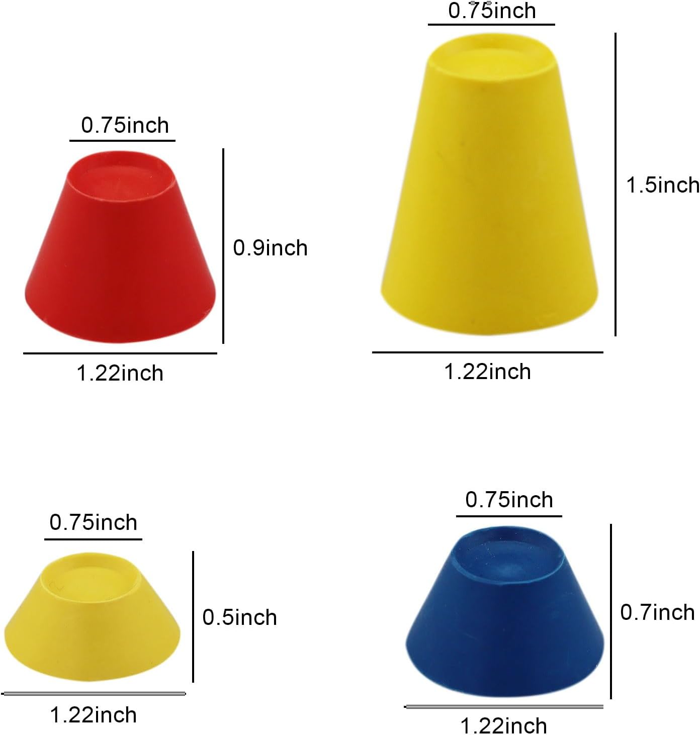 Thumbnail 1 de MAOQYE 16 Pcs Winter Golf Tees – 4 Colours, 12–37 mm Rubber Tees for Frosty Days