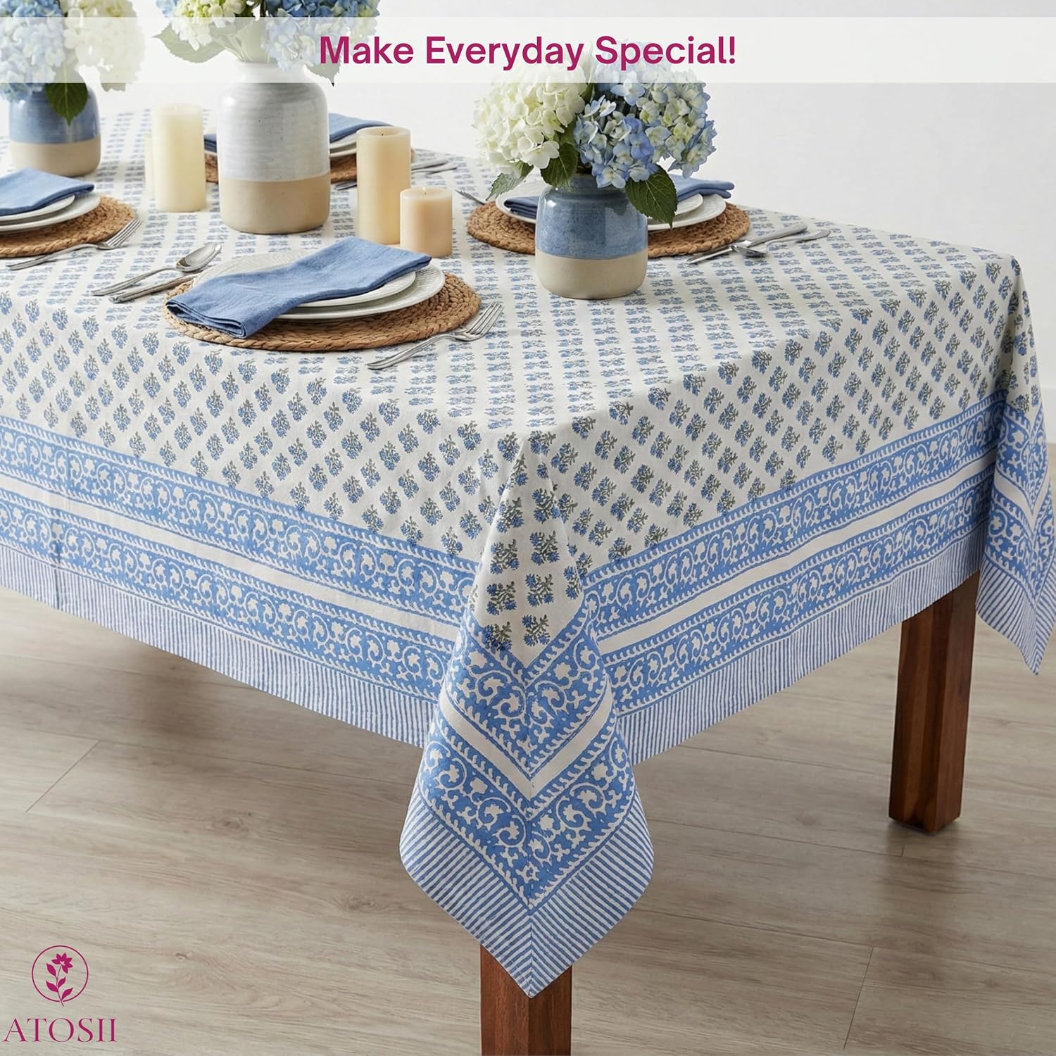 Thumbnail 4 de ATOSII Cotton Tablecloth, 72 x 108 inches