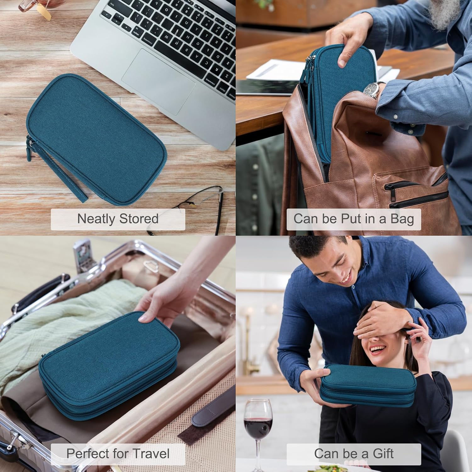 Thumbnail 6 de FYY Travel Cable Organiser (2-Layer Waterproof Storage Pouch) – M-Dark Green