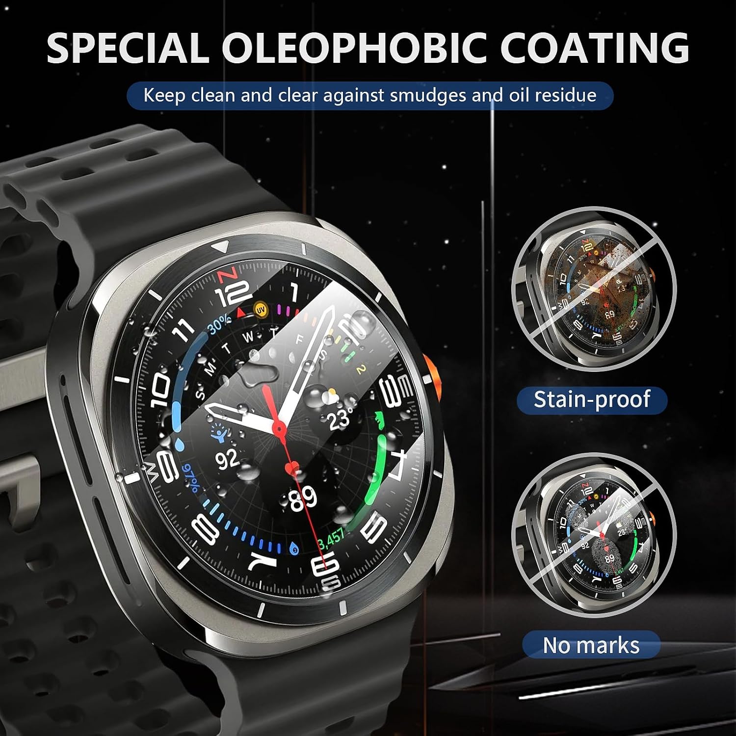 Thumbnail 1 de Diruite 4-Pack Tempered Glass Screen Protector for Samsung Galaxy Watch Ultra 47mm (37.2mm) – No Bubbles