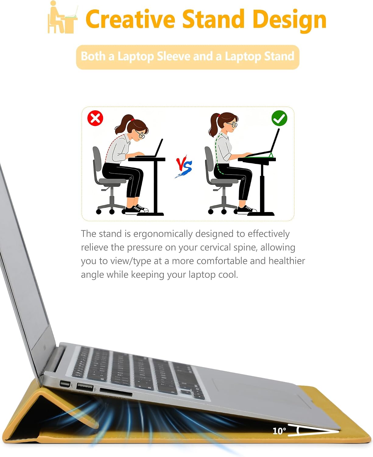 Detalle 2 de HYZUO 15 Zoll Laptop-Hülle mit Ständer