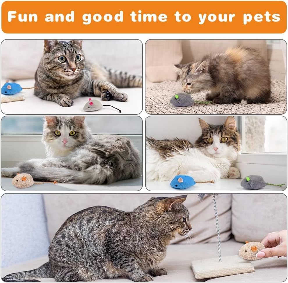 Thumbnail 4 de Adiwo Set di 24 topi in peluche con erba gatta per gatti e giochi di pulizia dentale