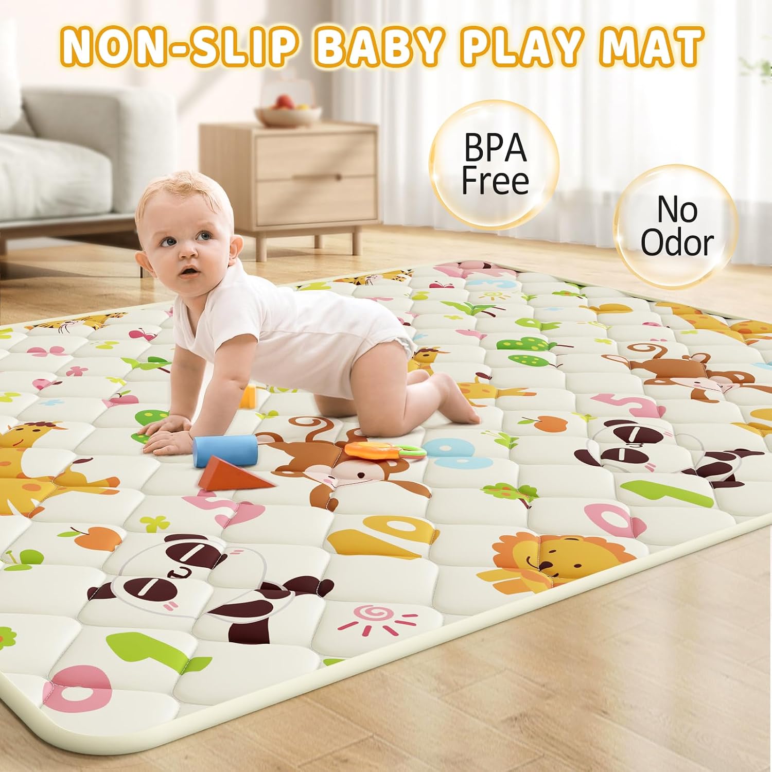 Thumbnail 1 de Palopalo 51 x 51 in Baby Playpen with Mat, Breathable Mesh and Padded Rails