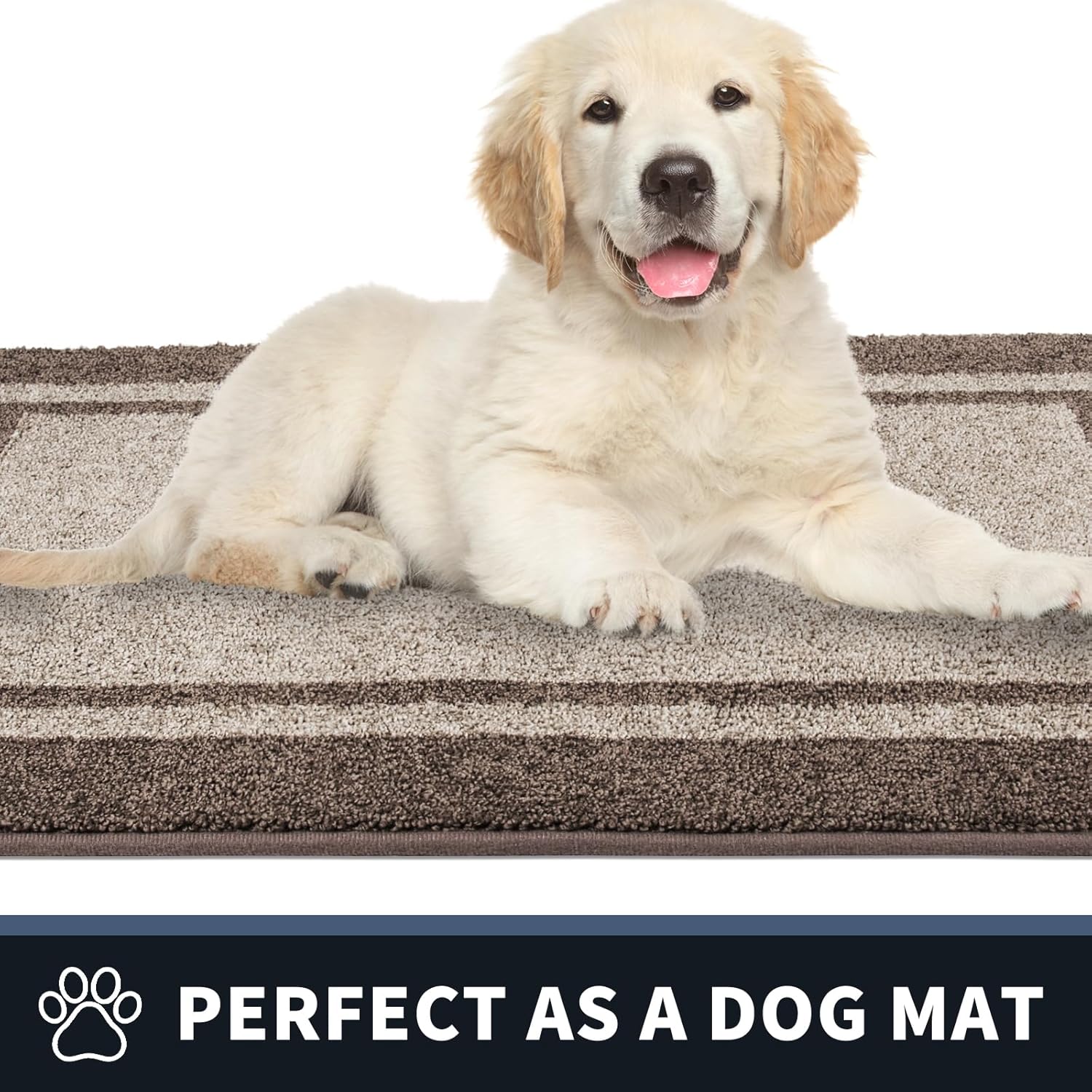 Detalle 2 de PURRUGS Dirt Trapping Door Mat 32" x 48" – Non-Slip, Machine Washable, Beige & Grayish Brown
