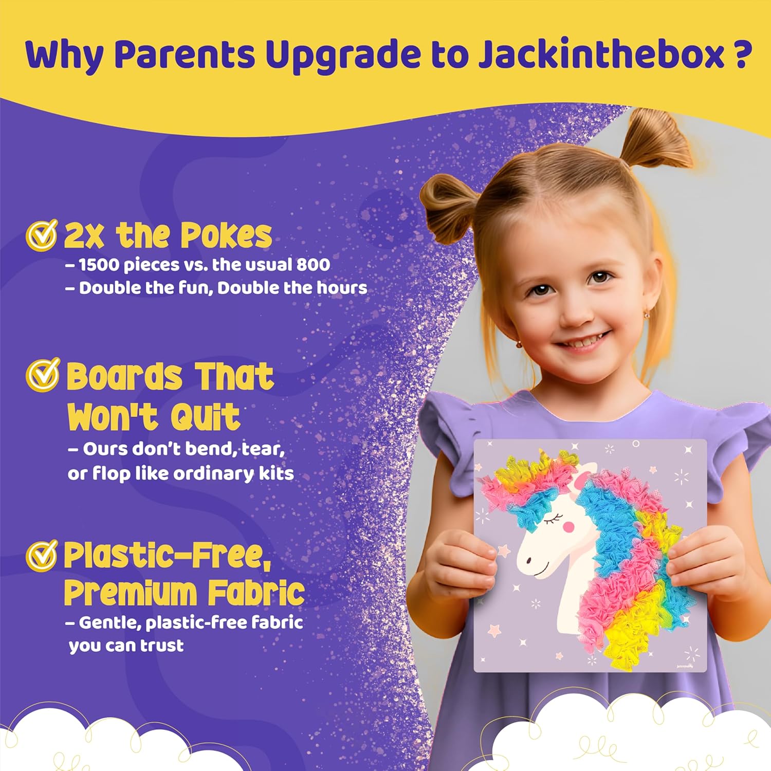 Thumbnail 3 de jackinthebox Poke Poke Art – Magical Theme mess-free fabric craft kit for kids ages 4–8