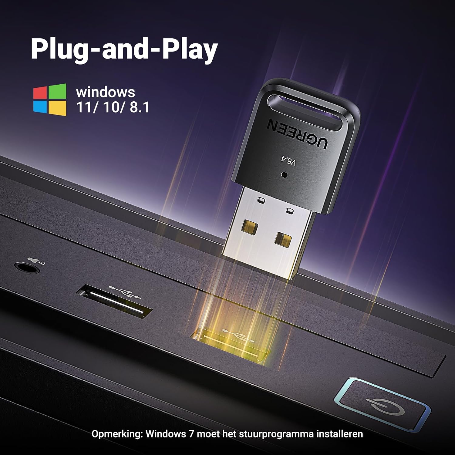 Detalle de UGREEN Bluetooth 5.4-adapter voor pc, USB-dongle voor Windows