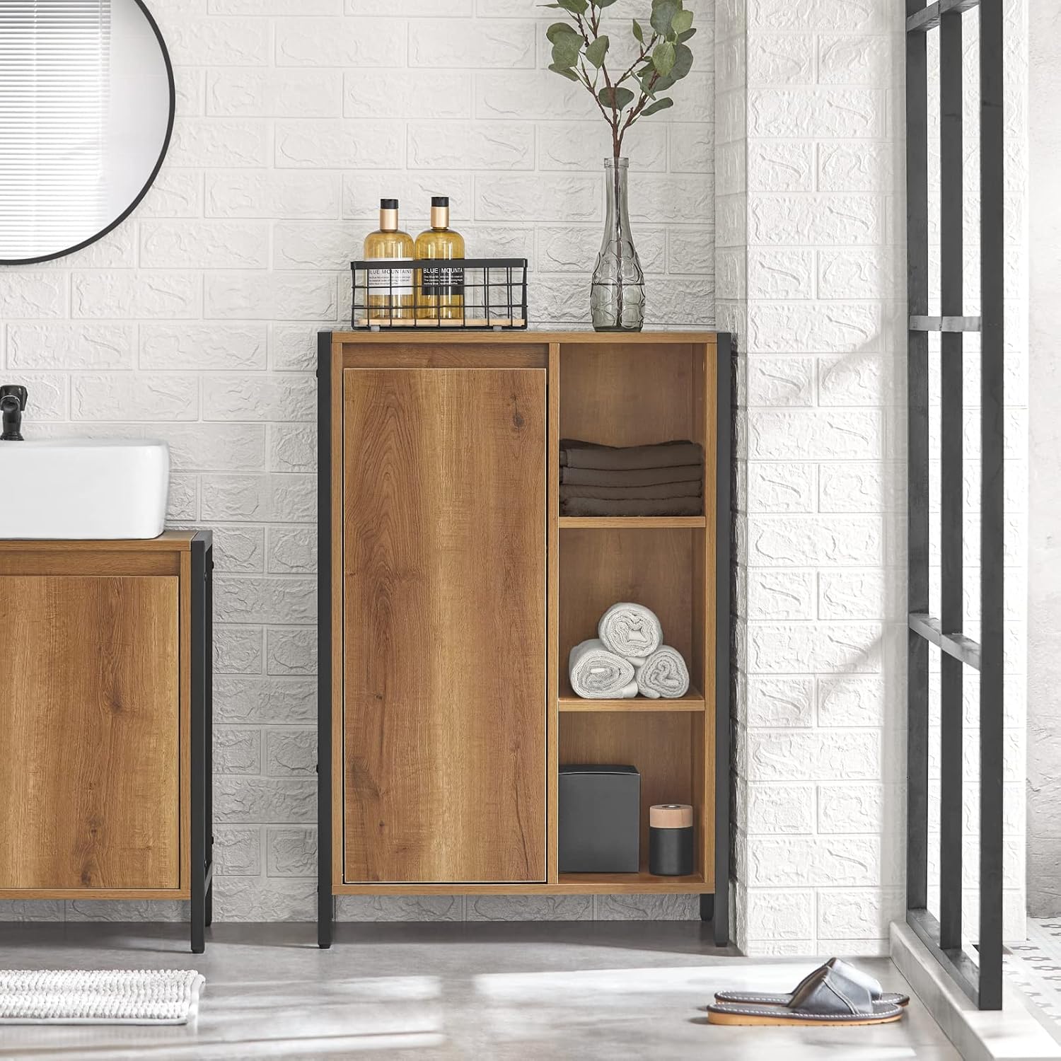 Detalle 2 de SoBuy BZR65-PF Meuble salle de bain 60x30x90 cm
