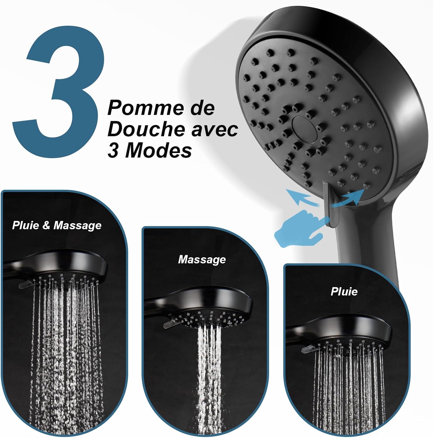 Detalle 2 de OFFO Pommeau de Douche 100 mm 3 modes