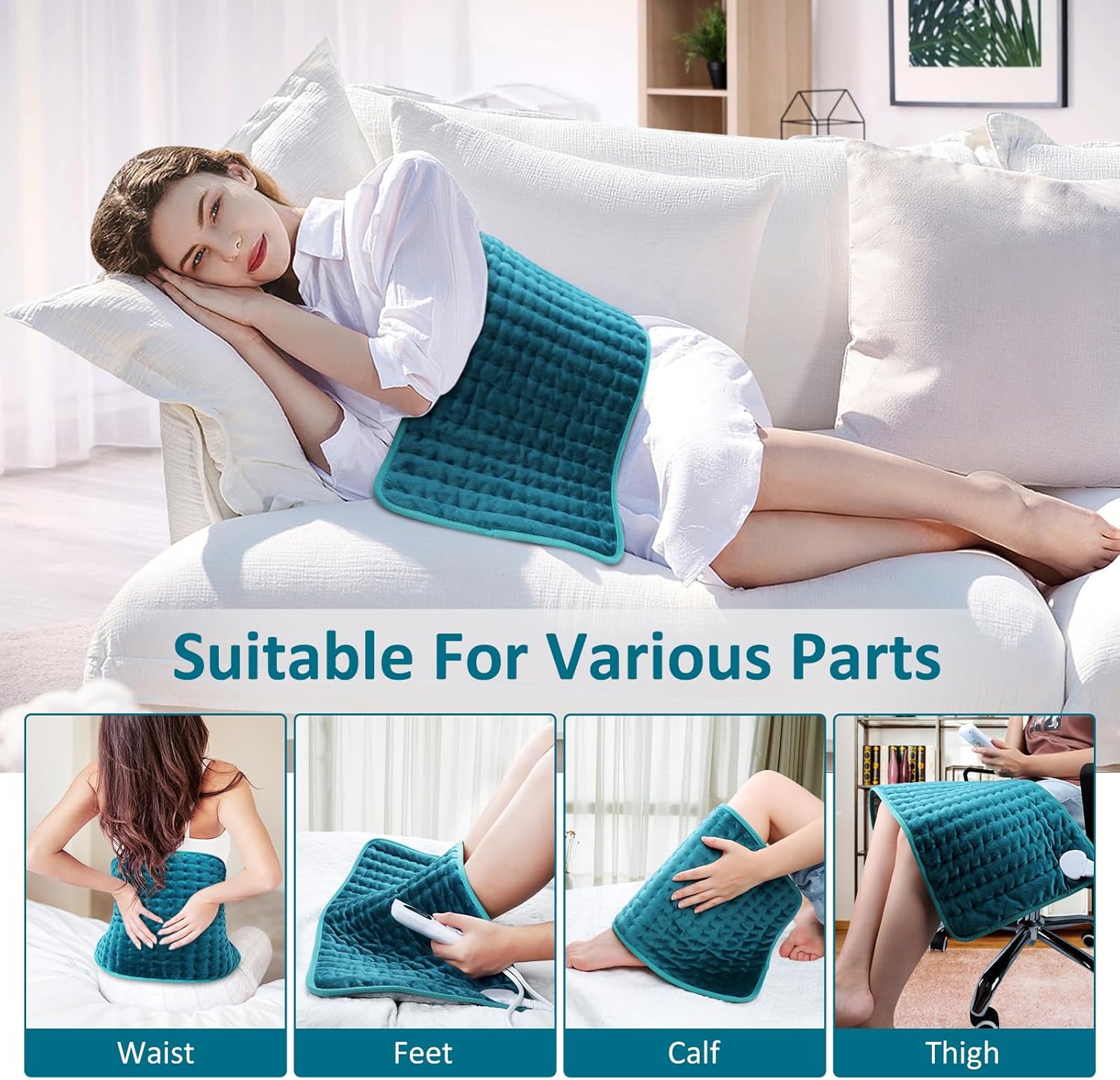 Thumbnail 6 de BESIGILA Extra Large 12"x24" Heating Pad for Back, Shoulder, Neck, and More