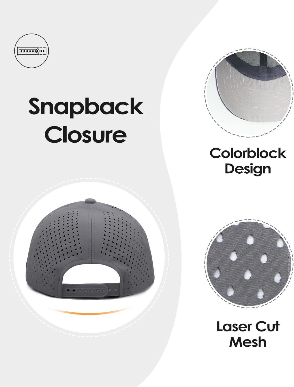 Thumbnail 2 de Zylioo Mesh-Basecap für Herren mit Schnelltrocknung und Sonnenschutz, Größen XS–3XL
