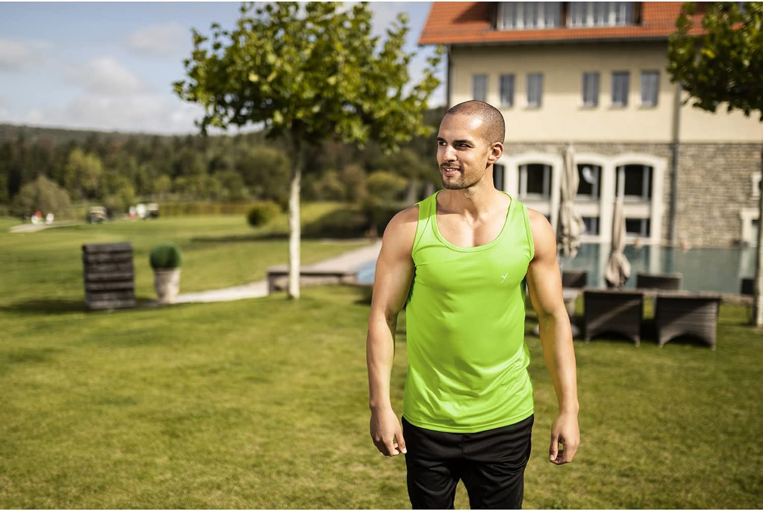 Detalle de CFLEX Men’s Sports Tank Top, Loose-Fit Quick-Drying Training Shirt