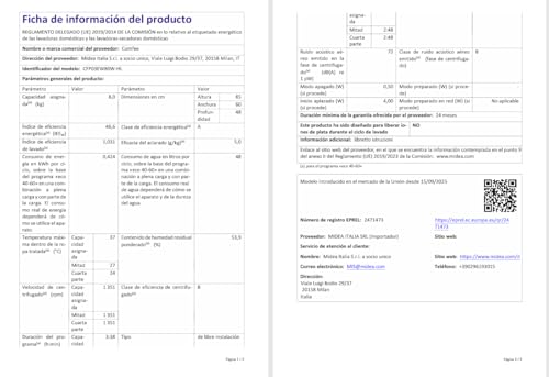Thumbnail 8 de Comfee CFP03EW80W-HL lavadora 8 kg con vapor y motor BLDC, panel táctil y programa para lana Woolmark