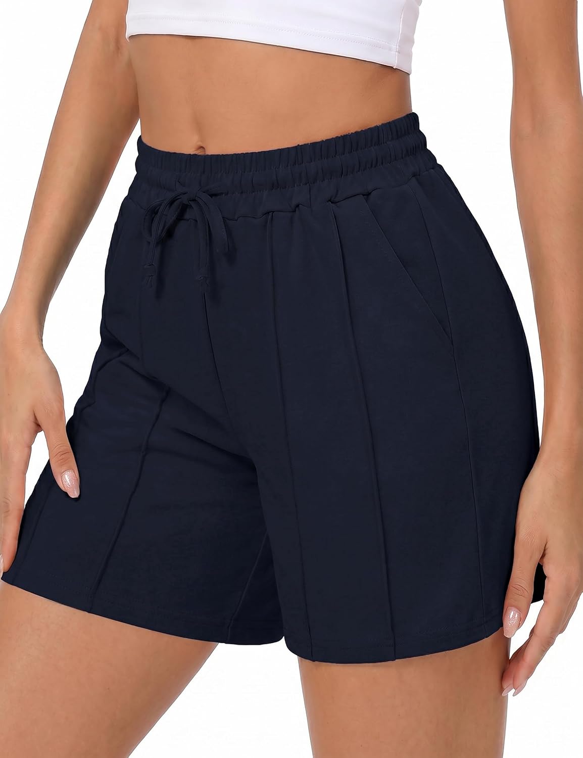 Detalle de Uniexcosm Pantalon Short Femme Sport Jogging — Short Décontracté et Komfort Estival avec Poches