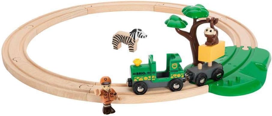 Detalle de BRIO World Safari Train Set for Kids (Age 3+) – Wooden Railway Track & Magnetic Accessories