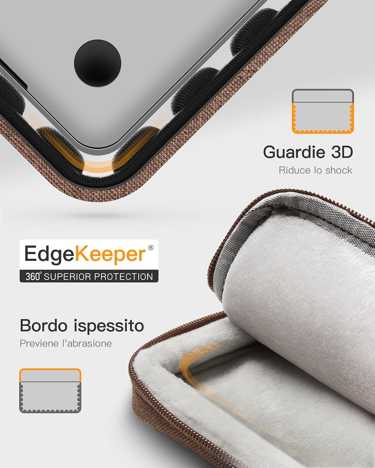 Detalle de Inateck Custodia per laptop con protezione 360° per 13 pollici (compatibile con MacBook Air/Pro e Surface Pro da 12,3")