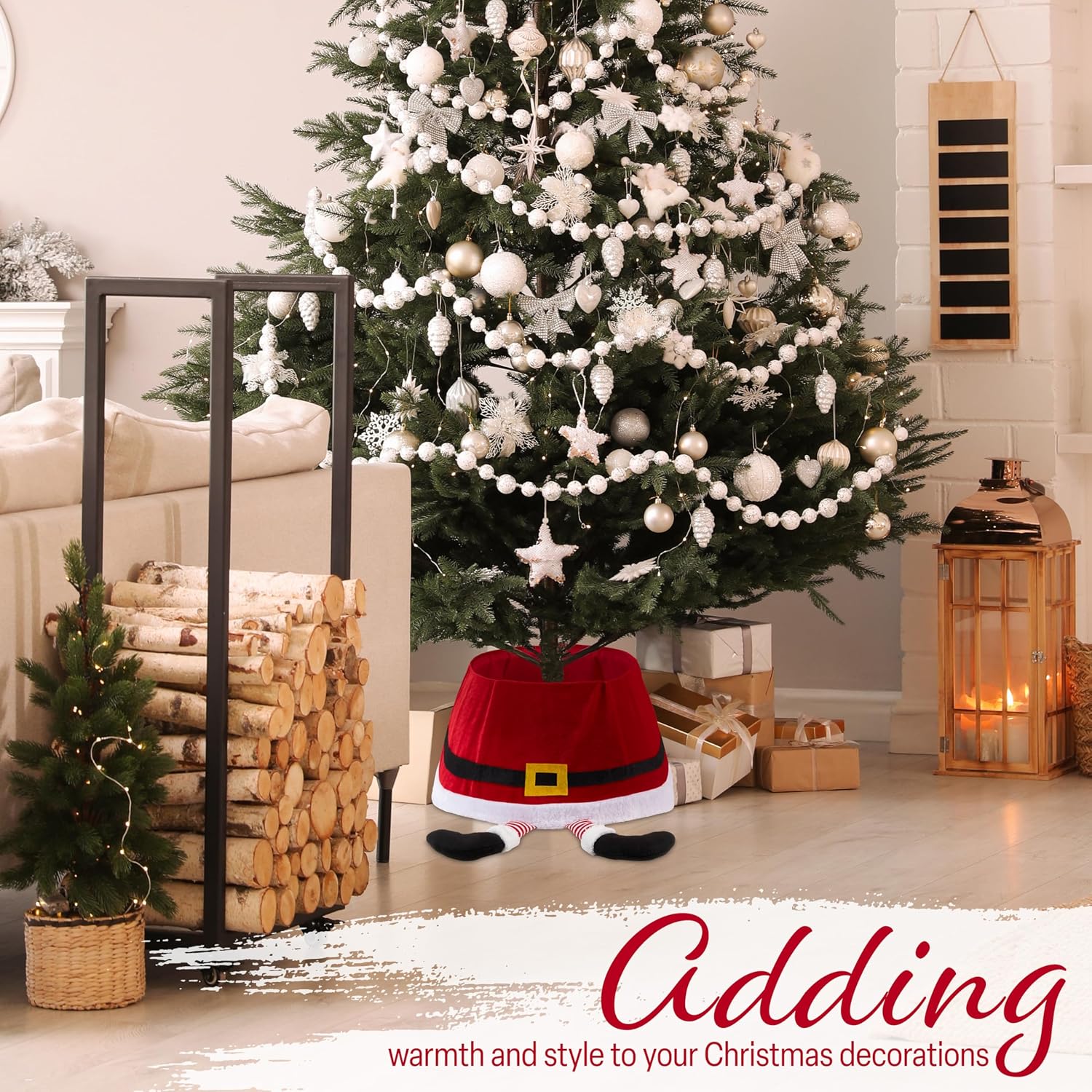 Detalle 1 de DECO EXPRESS Falda de Árbol de Navidad 🎄 Diseño Santa Rojo